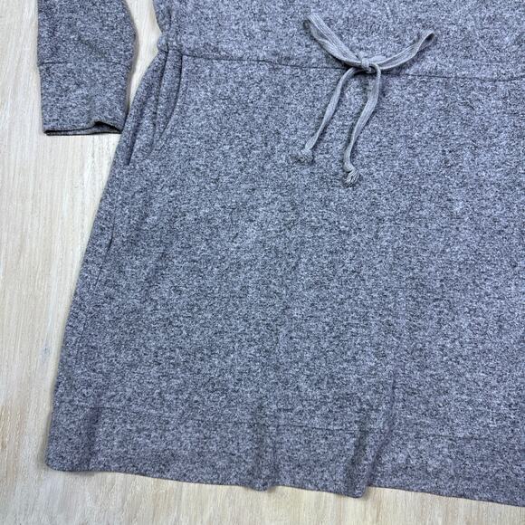 Soft Surrounding Gray Lazy Day Lounger Kangaroo Pocket V-Neck Sweater Dress M - Picture 6 of 16